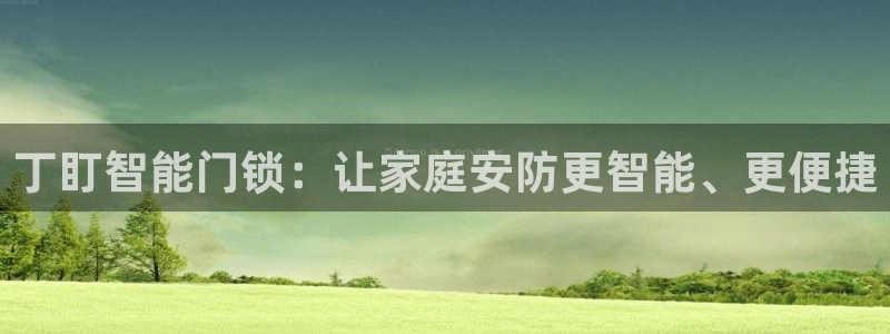 开丰娱乐后7O667：丁盯智能门锁：让家庭安防更智能、更便捷
