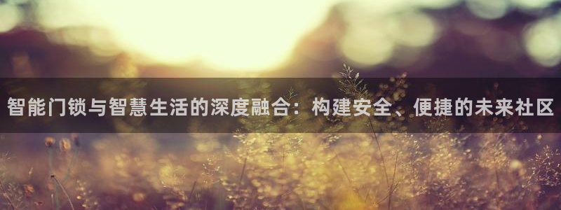 开丰娱乐后7O667：智能门锁与智慧生活的深度融合：构建安全