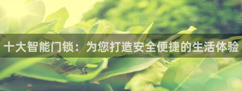 开丰娱乐官网最新消息：十大智能门锁：为您打造安全便捷的生活体